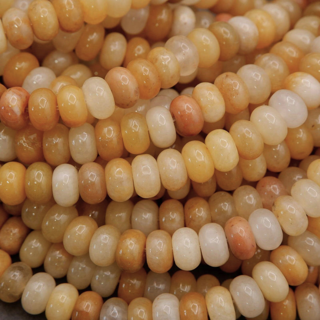 Rondelle Yellow and White Beads.