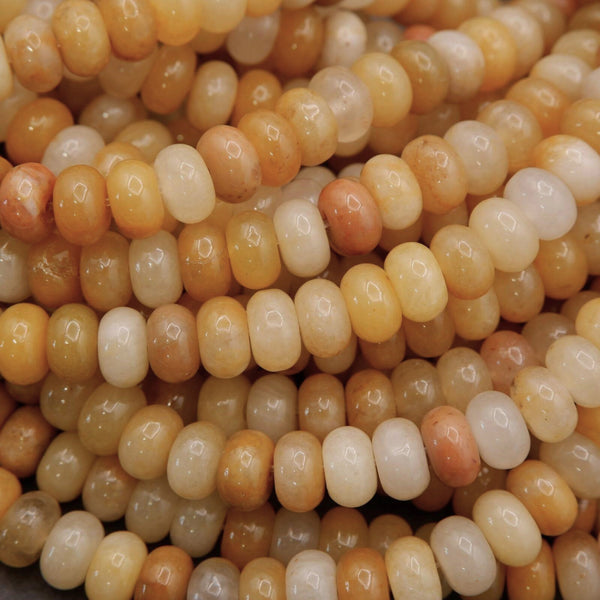 Rondelle Yellow and White Beads.