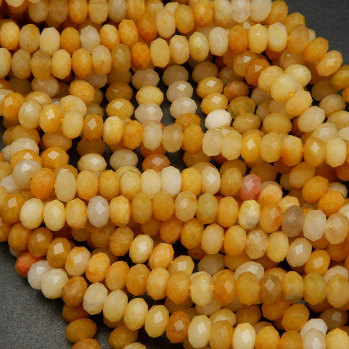 Yellow jade beads.