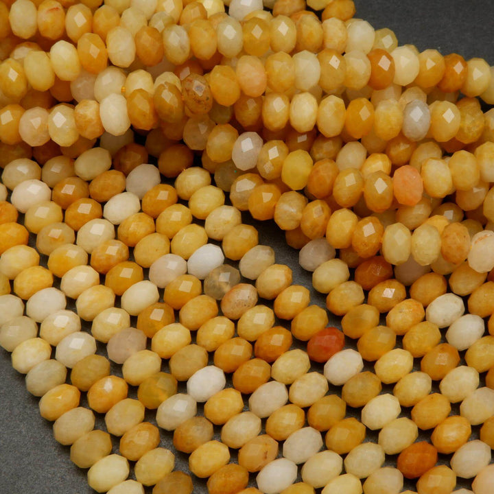 Yellow jade beads.