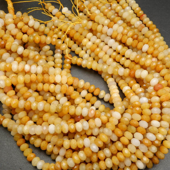 Yellow jade beads.