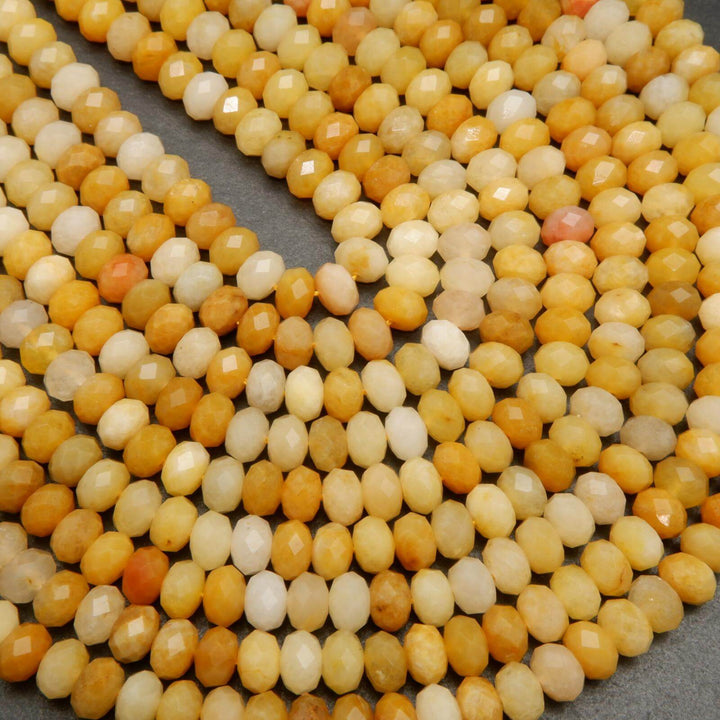 Yellow jade beads.