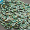 African turquoise rectangular beads featuring teal, seafoam green, and earthy brown matrix patterns.