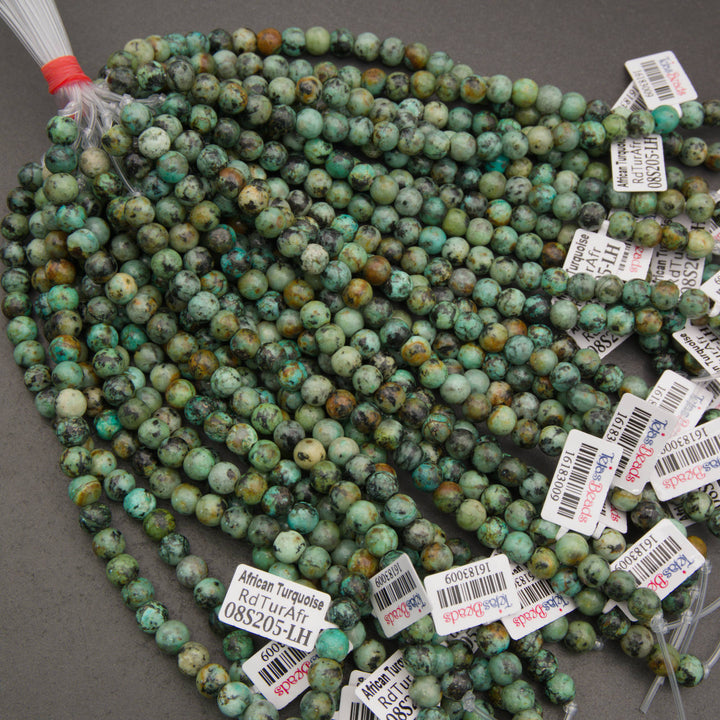 green marbled african turquoise beads.