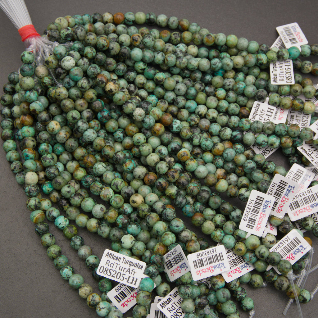 green marbled african turquoise beads.