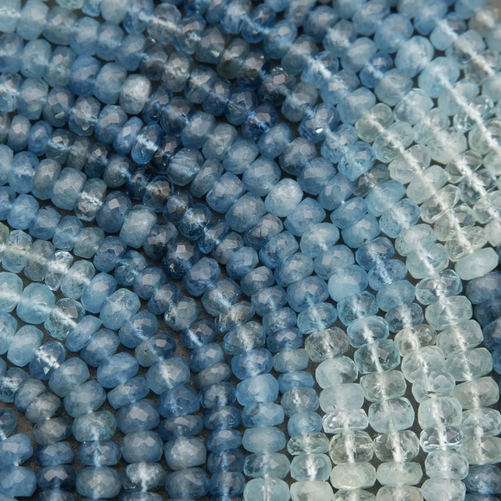 Close-up of blue and gray beads