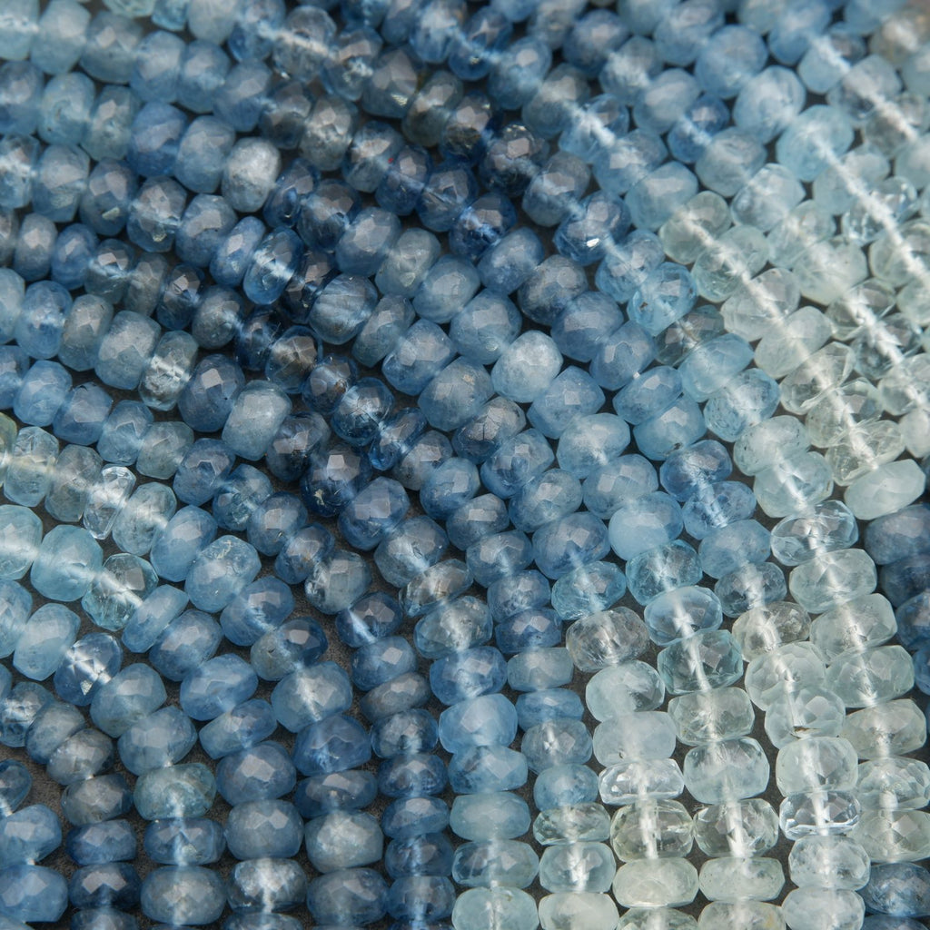 Close-up of blue and gray beads