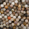 Bamboo Leaf Agate round beads in cream, tan, gray, and peach tones