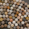 Matte Bamboo Leaf Agate beads with earthy natural color variation