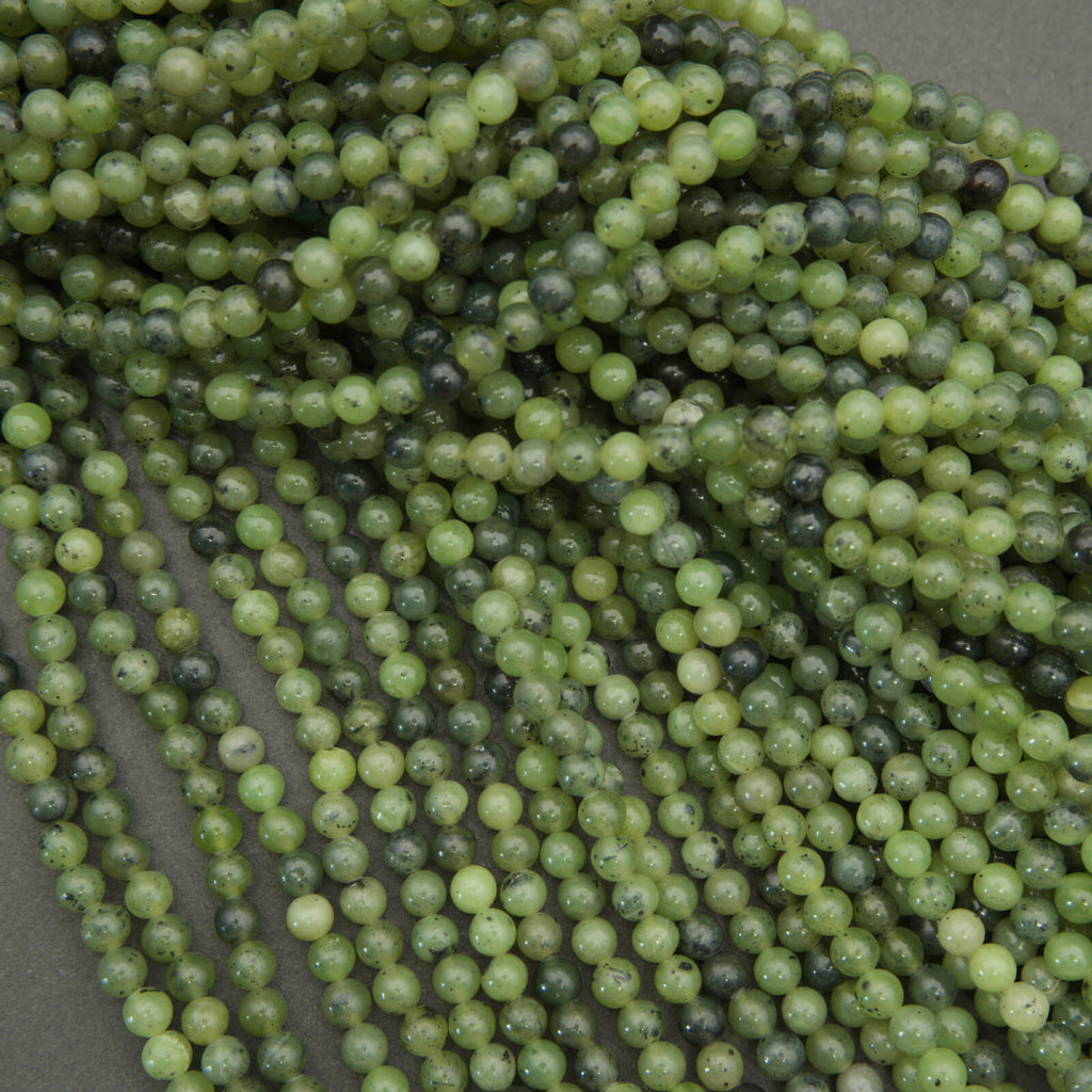 Canadian jade bead strand small round beads for bracelets and necklaces