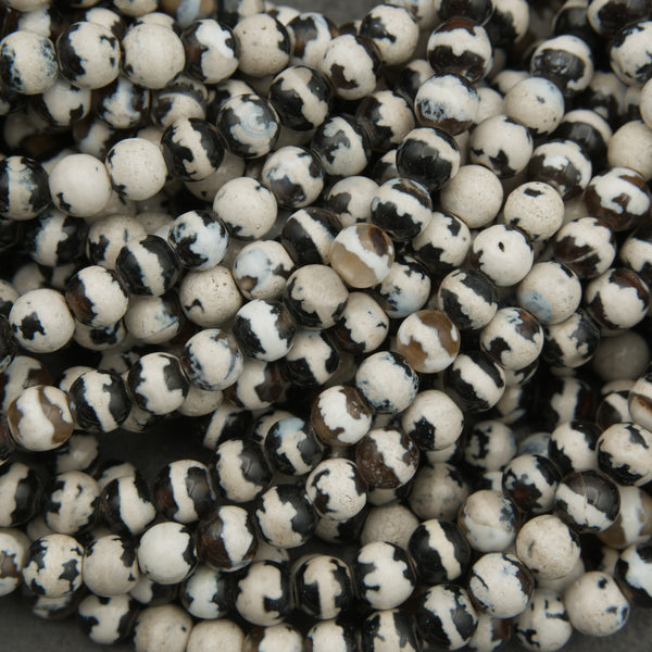 Close-up of black and white beads