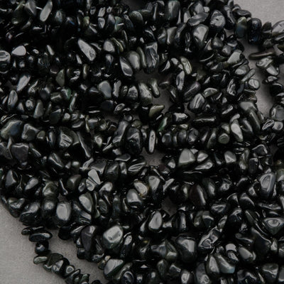 Black Rainbow Obsidian · Smooth · Freeform Chips · 7mm **CLEARANCE**