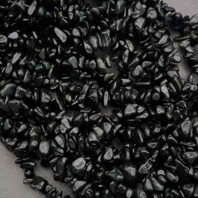 Black Rainbow Obsidian · Smooth · Freeform Chips · 7mm **CLEARANCE**