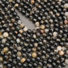 Polished Black Tourmaline in Quartz beads with natural black and white variation