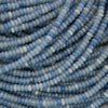 Blue aventurine rondelle beads strand denim blue gemstone beads