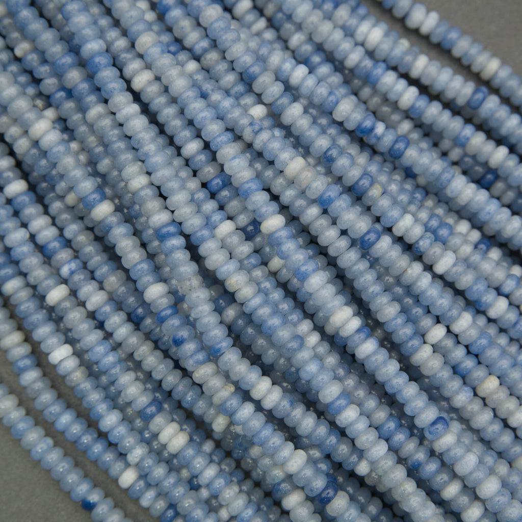Natural blue aventurine heishi rondelle beads for jewelry making
