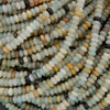 Brazilian amazonite rondelle beads strand aqua blue mixed tone gemstone beads
