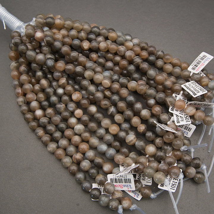 Natural Chocolate Brown Moonstone bead strand