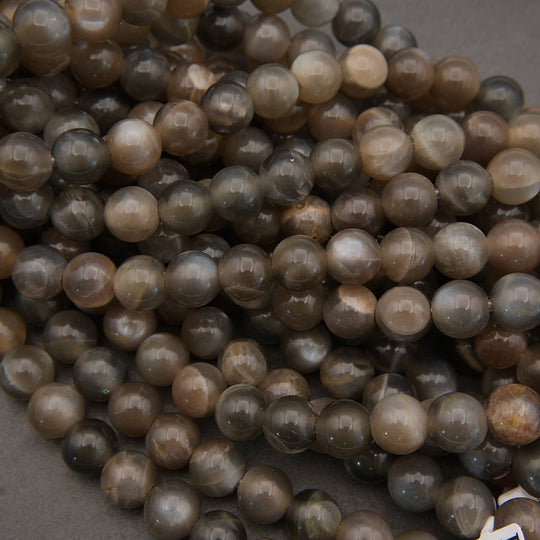 Chocolate Brown Moonstone round gemstone beads