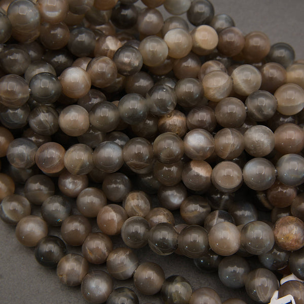 Chocolate Brown Moonstone round gemstone beads