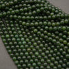 Close-up of green beads on a gray background