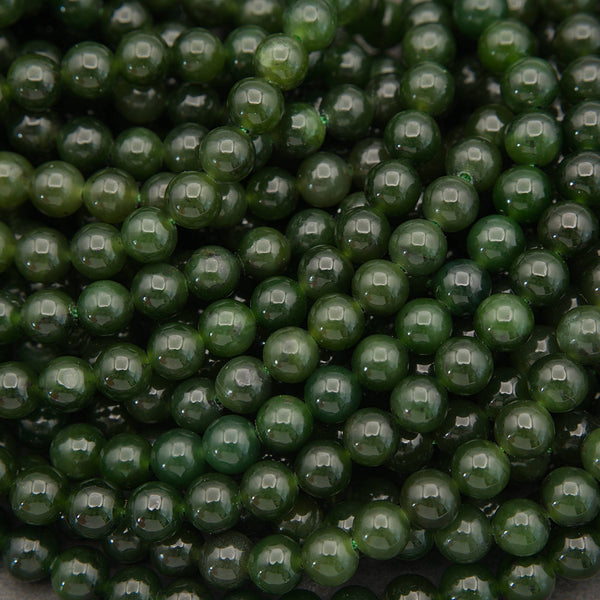 Close-up of green beads stacked together