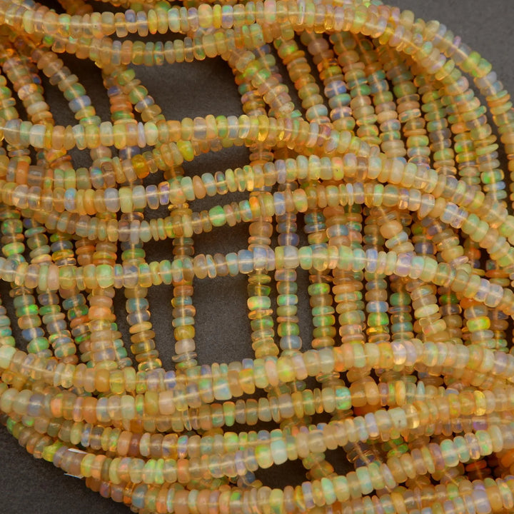 honey colored opal beads.