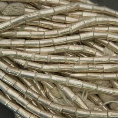 Ethiopian Silver White Metal · Smooth · Tube · 4mm