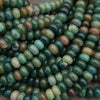 Close-up of green and brown beads