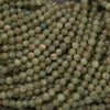 Close-up of green beads on a dark background