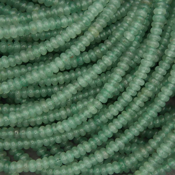 Green aventurine rondelle beads strand translucent mint green gemstone beads