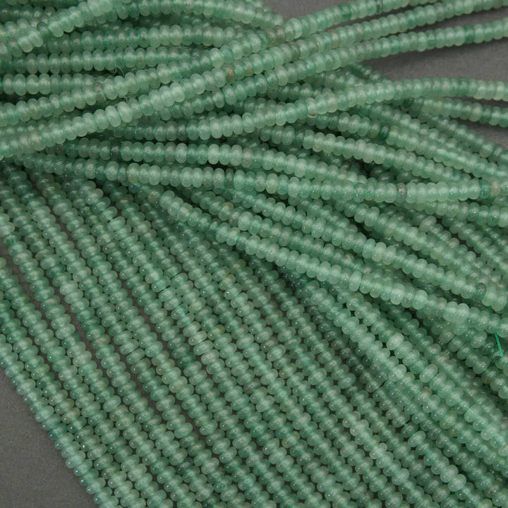 Green aventurine bead strand small rondelle beads for bracelets and necklaces
