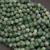 White and green Green Tree Agate round beads