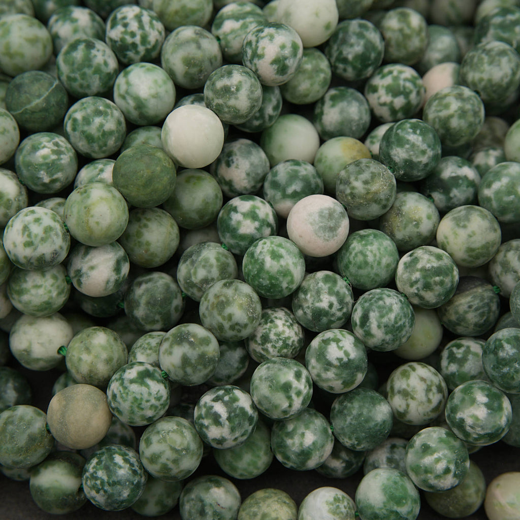 Natural Green Tree Agate round gemstone beads