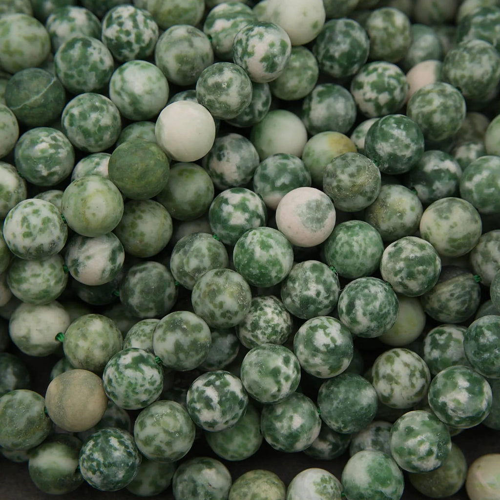 Natural Green Tree Agate round gemstone beads