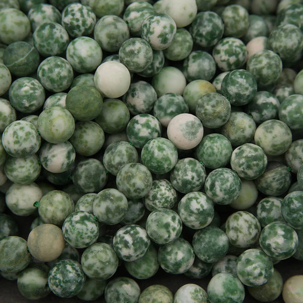 Natural Green Tree Agate round gemstone beads