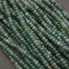 Green moss agate beads, small rondelles with organic patterns and earthy tones