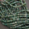 Natural moss agate spacer beads, forest green with milky and speckled variations