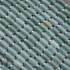 Close-up of green beads with spacers