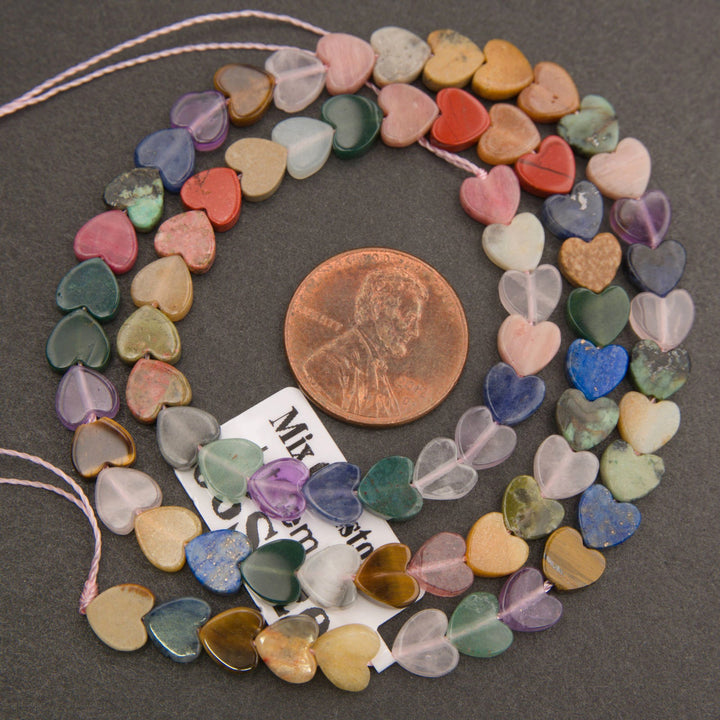 Multicolor heart shape beads