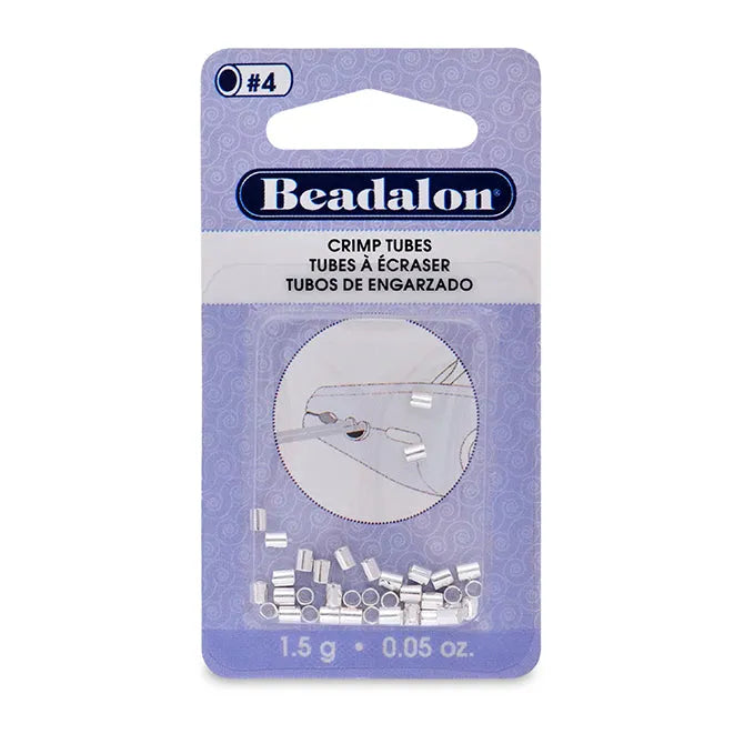 Crimp Tubes, Size #4, 2.0mm I.D., 2.5mm O.D., Silver Plated, appx. 25 pc., Tejas Beads, Jewelry Findings