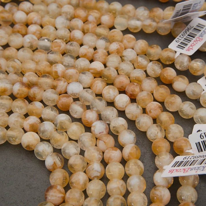 Polished citrine crystal beads for jewelry making