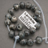 closeup of larvikite beads.
