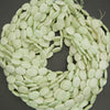 Light green oval beads on a dark background