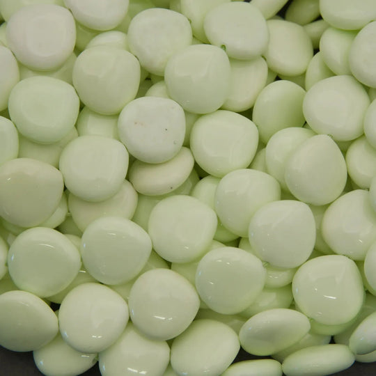 Close-up of light green beads