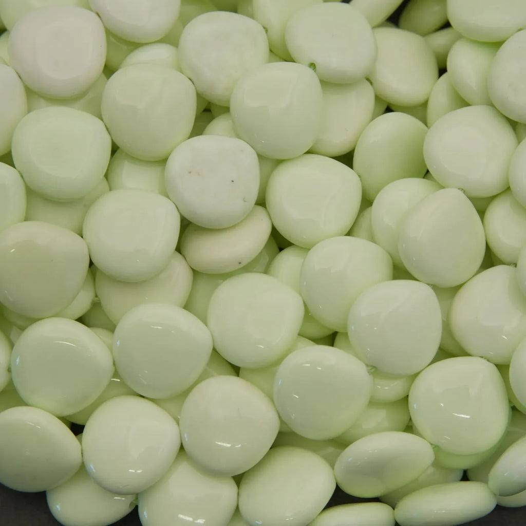 Close-up of light green beads