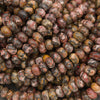 Leopard Skin Jasper smooth rondelle gemstone beads with natural orbicular patterns