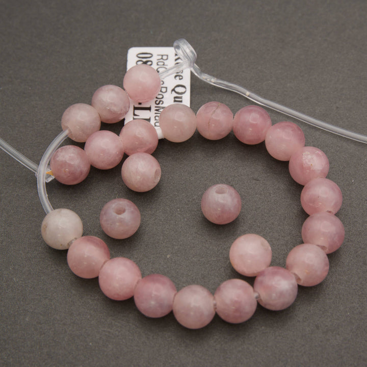 pink beads close up