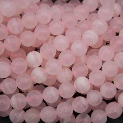 Mangano Pink Calcite · Smooth · Round · 6mm, 8mm, 10mm