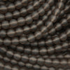 Close-up of dark gray beads arranged in a pattern
